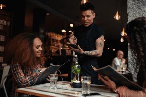 Motivated Employee taking order