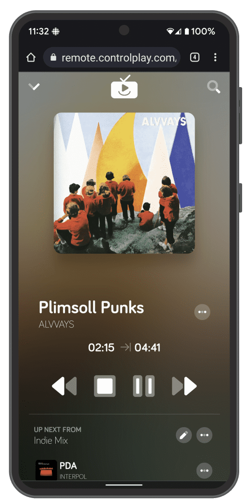 Control Play Playlists on a phone