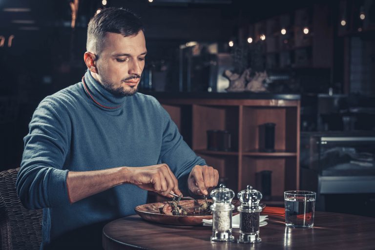 Reviewer at restaurant