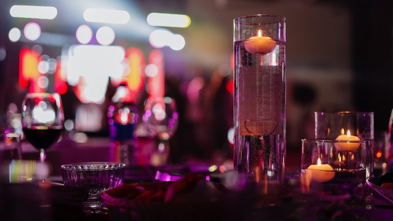Venue with candles burning