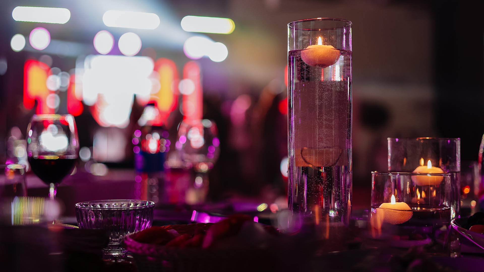 Venue with candles burning