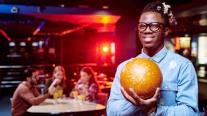 Man with a bowling ball