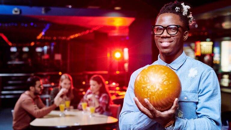 Man with a bowling ball