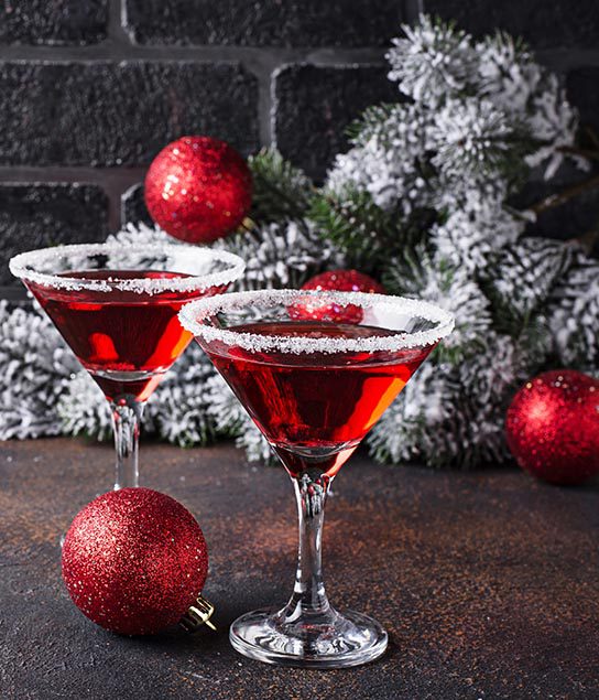 Christmas festive cocktail red martini