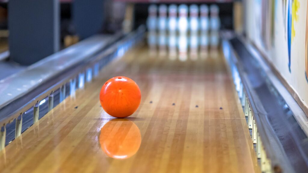 Bowling ball on alley