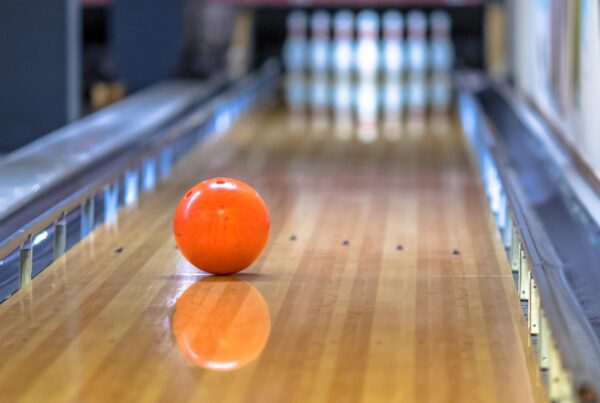 Bowling ball on alley