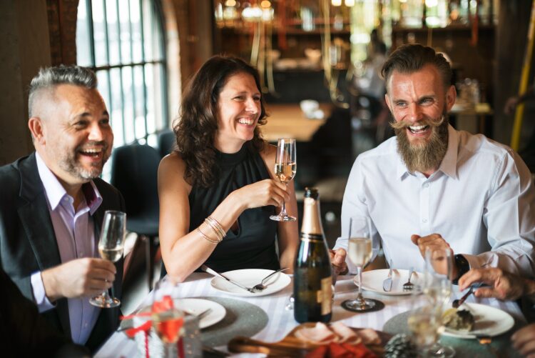 People having a good time at a restaurant
