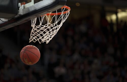 Basketball gone through net