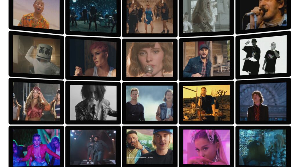 Videos on a wall