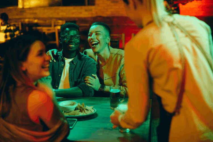 People having fun at the pub