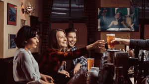 Music video at bar