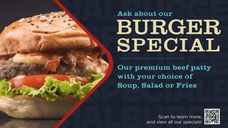 Burger Special with QR Code