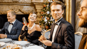 Friends at a Christmas Party