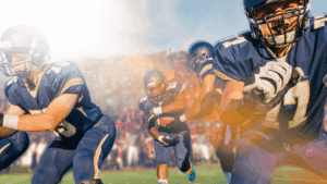Guys playing American football