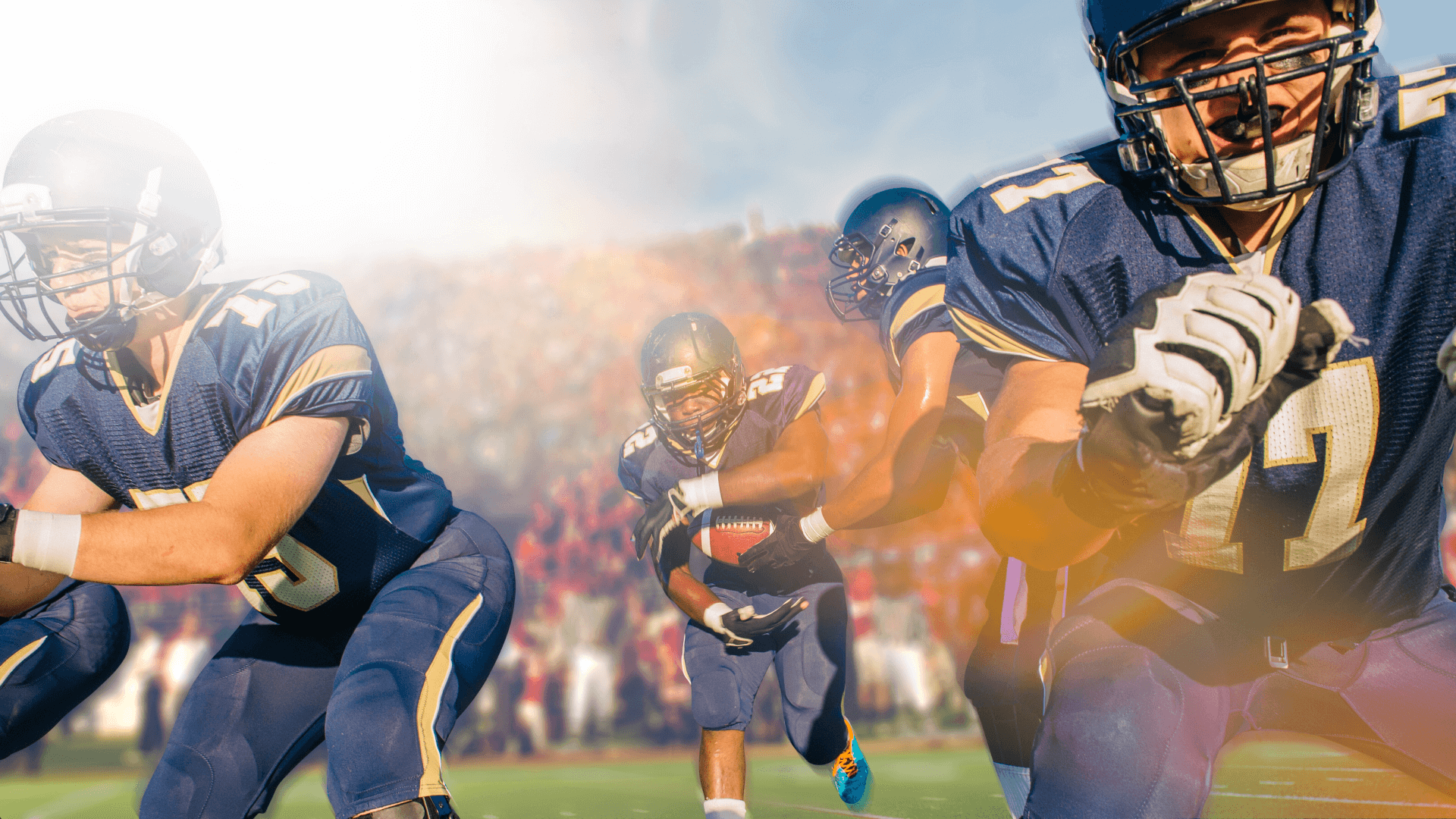 Guys playing American football
